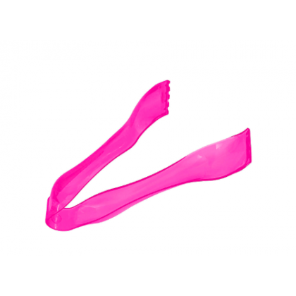 5 3/4" Small Tongs - Colors Plastic - Bright Pink