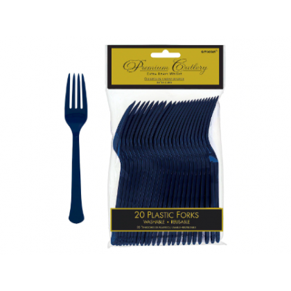 Plastic Forks - Navy Flag Blue