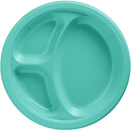 Robin's-egg Blue Festive Occasion® Plastic Tableware  Plates Divided Plates, 10 1/4"