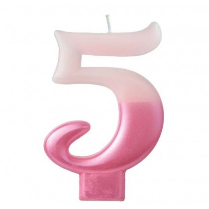 NUMERAL CANDLE 5 - PINK