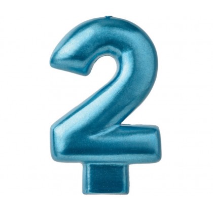 NUMERAL CANDLE 2 - BLUE