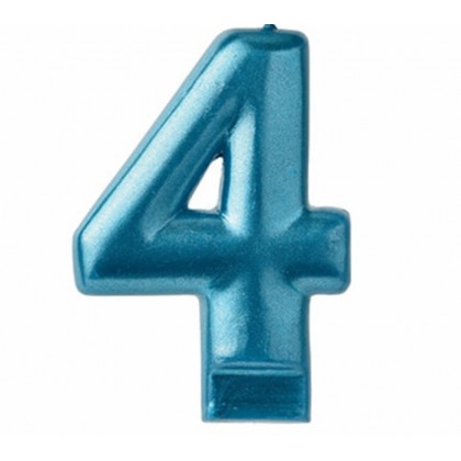 NUMERAL CANDLE 4 - BLUE
