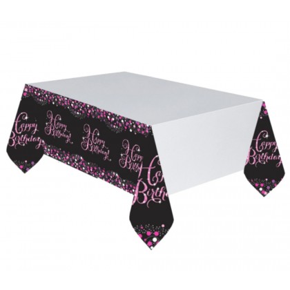 Tablecover Happy Birthday Sparkling Celebrations Pink