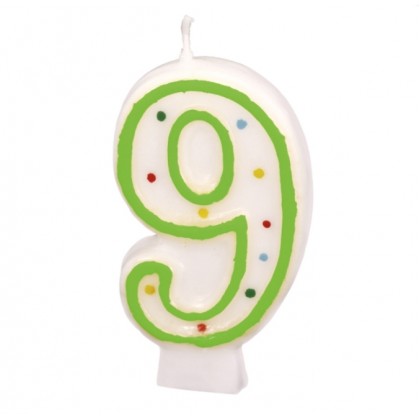 Numeral Candle 9 Height 7.3 cm