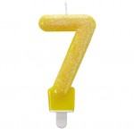 Star Glitter Numeral Candles