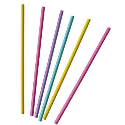 30 Straws Neon Paper assorted 19.7 cm