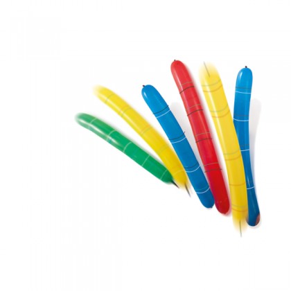 6 Latex Balloons Rockets with Paper Tubes