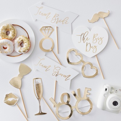 Gold Wedding Photo Booth Props