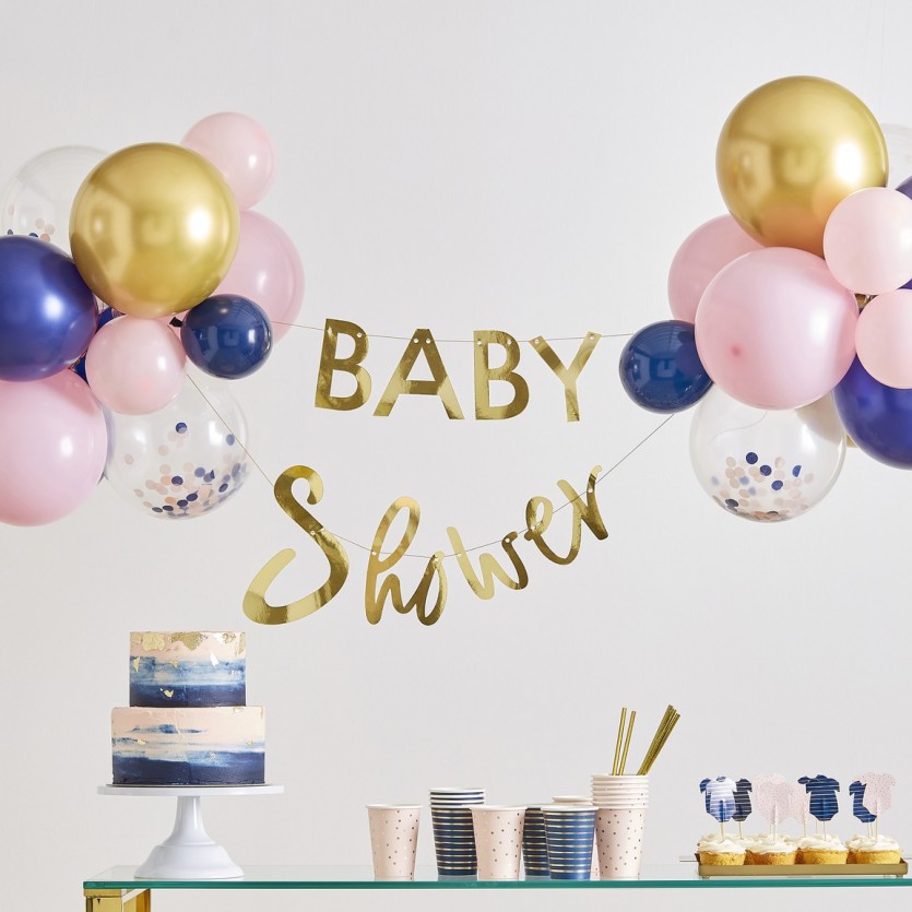 Gold Foiled 'Baby Shower' Bunting