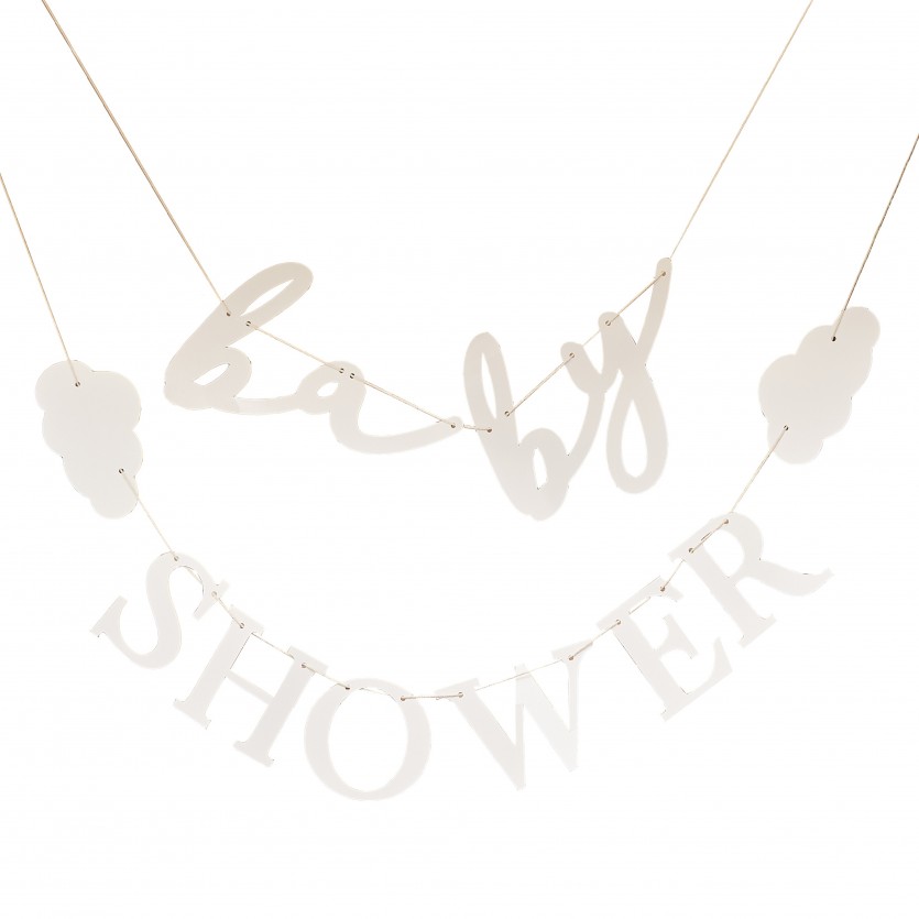 Eco Bunting - Baby Shower - Taupe