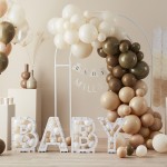 Bunting - Customisable Baby Name Bear - Taupe