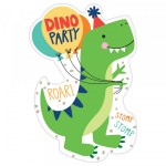 8 Dino-Mite invitation cards & envelopes