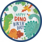 8 Plates Dino-Mite Round Paper 23 cm