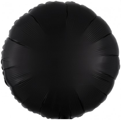 C16 Standard Silk Lustre Black Round Foil Balloon