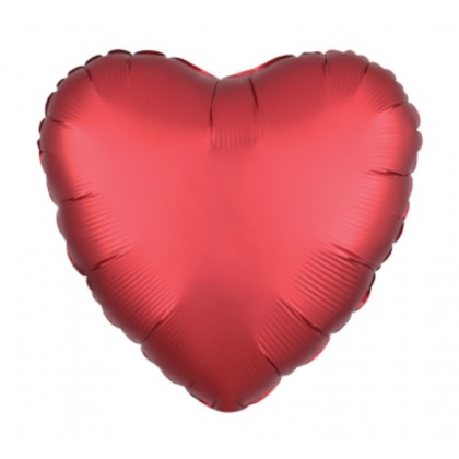 C16 Standard Silk Lustre Red Heart Foil Balloon C1