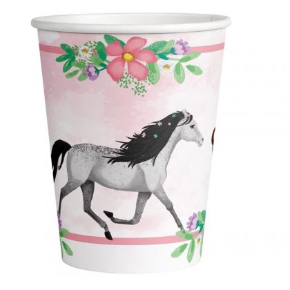 8 Cups Beautiful Horses Paper 250 ml