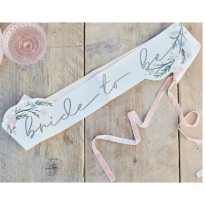 Thin Sash - Bride To Be - Meadow