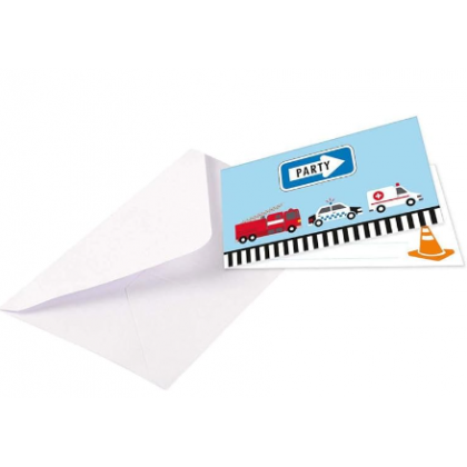 8 Invitations & Envelopes On the Road Paper