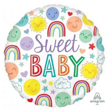 S40 Standard Sweet Baby Icons Foil Balloon S40 Packaged 43 cm