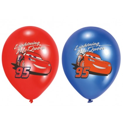 6 Latex Balloons Cars 27.5 cm / 11"