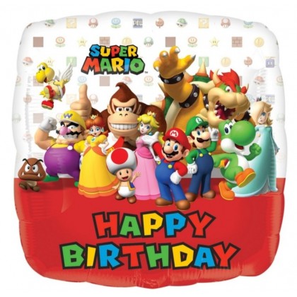 Standard Mario Bros Happy Birthday Foil Balloon S6