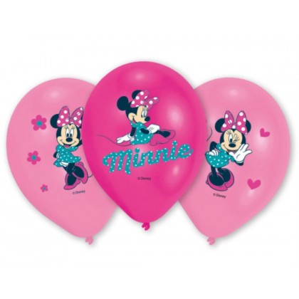 6 Latex Balloons Minnie 27.5 cm / 11"