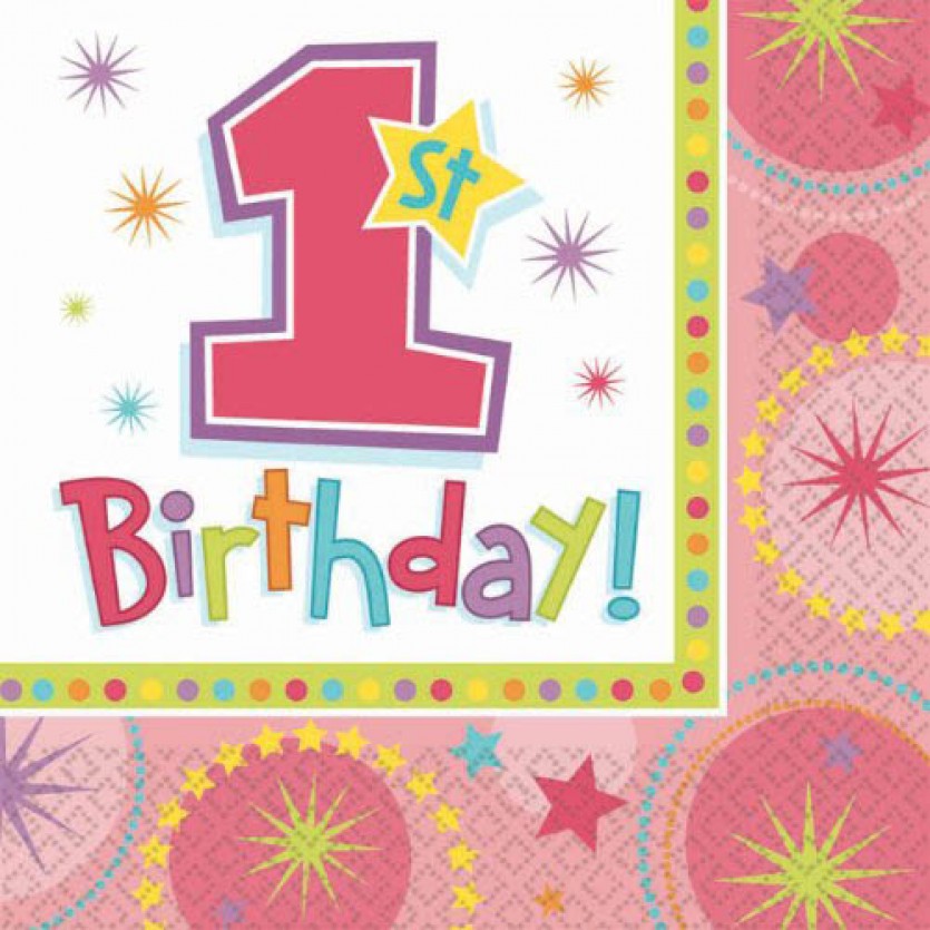 thumbnail image 2 of 1st Birthday 'One Wild Girl' Lunch Napkins (16ct 2 of 12
